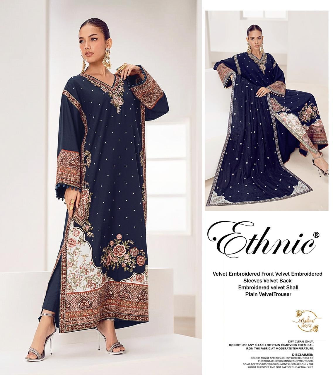 3pcs Ethnic Embroidery Velvet