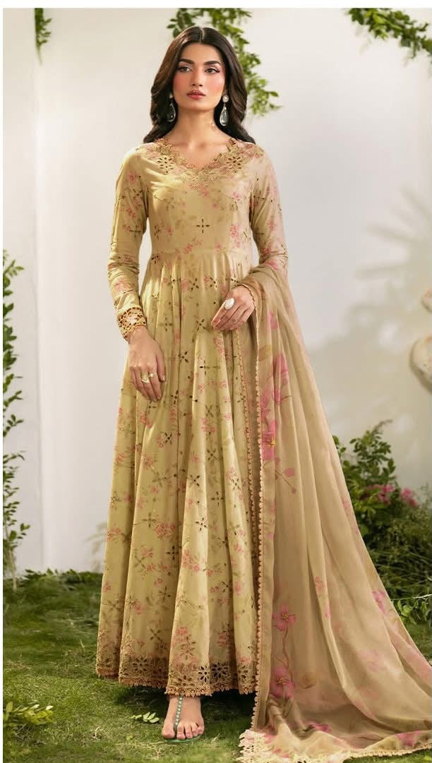 3pcs iznik frock skin lawn