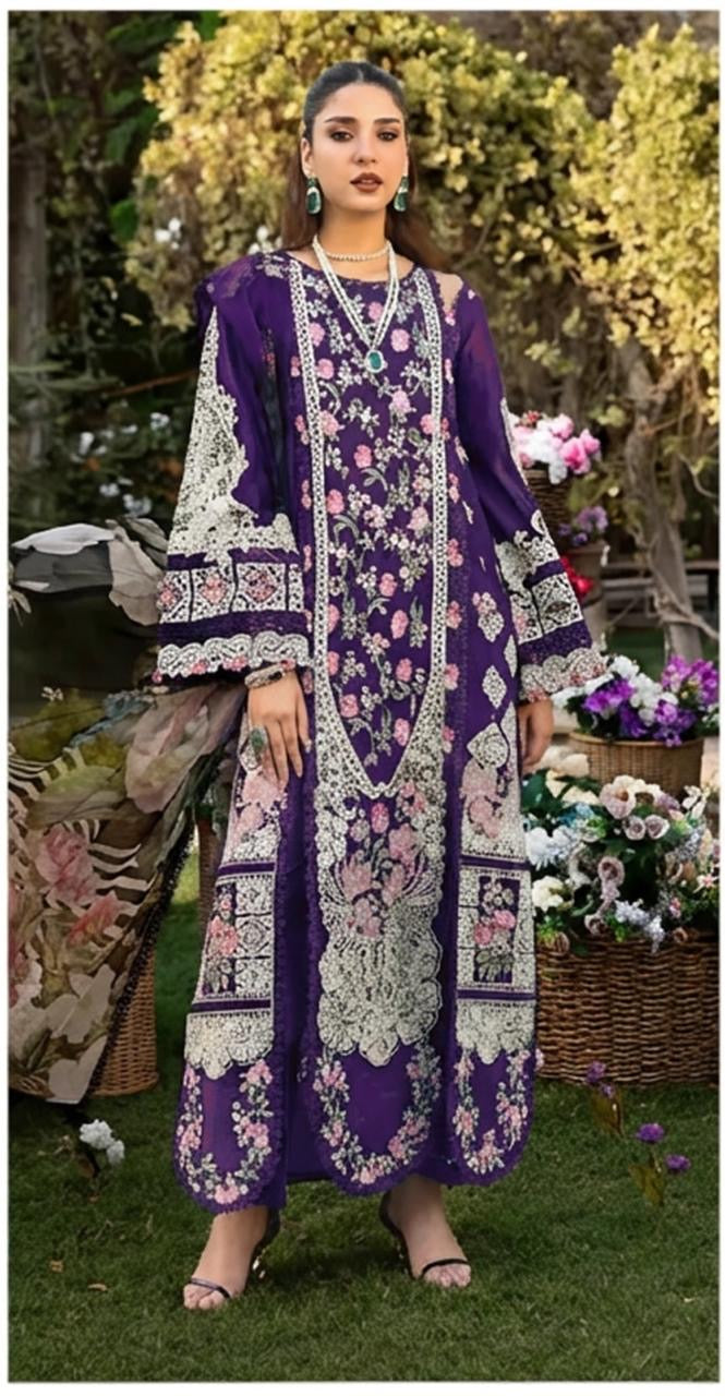 3pcs Ramsha Elaf purple