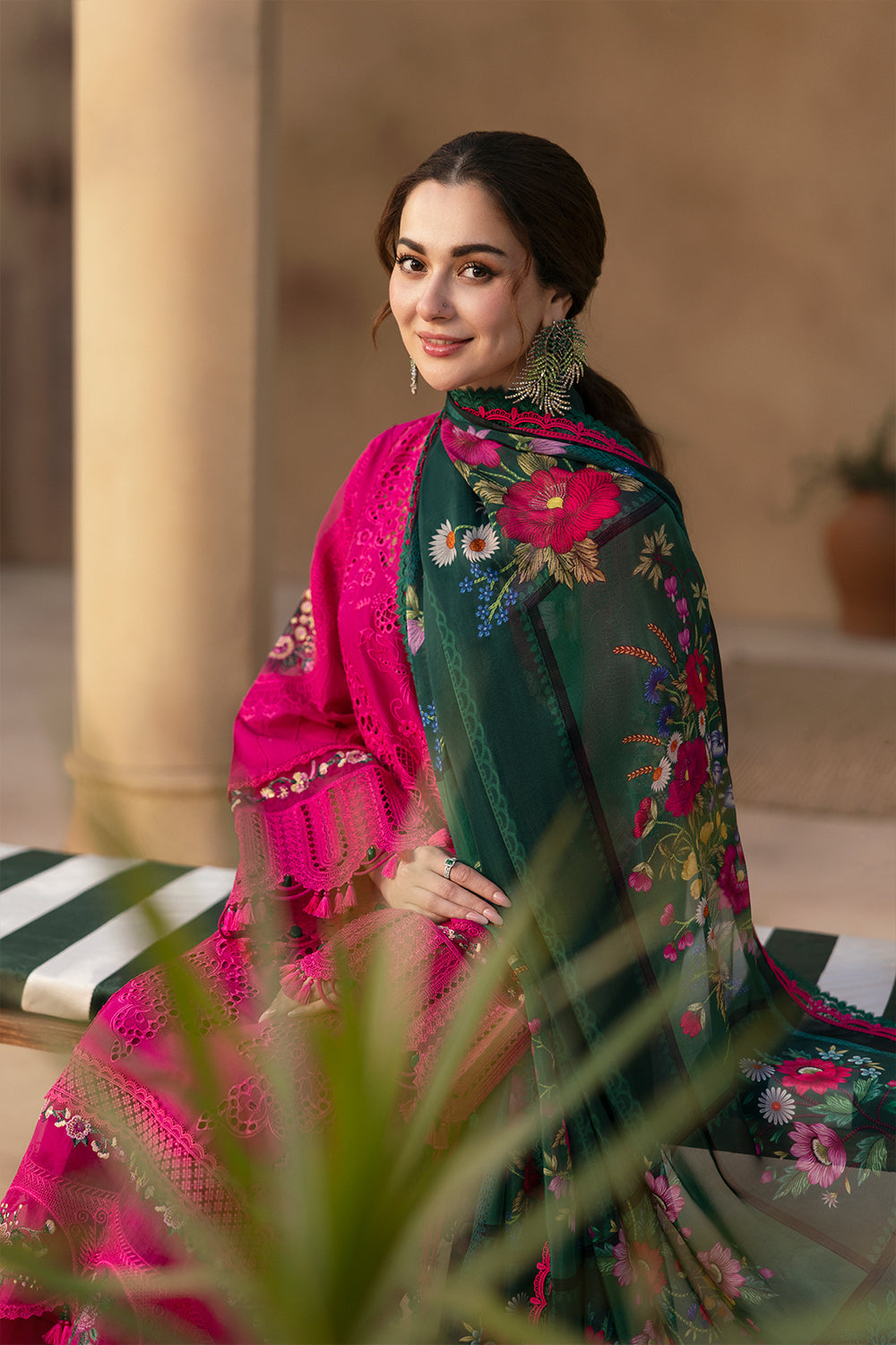 3pcs Saira Rizwan Dhanak Winter Shocking Pink