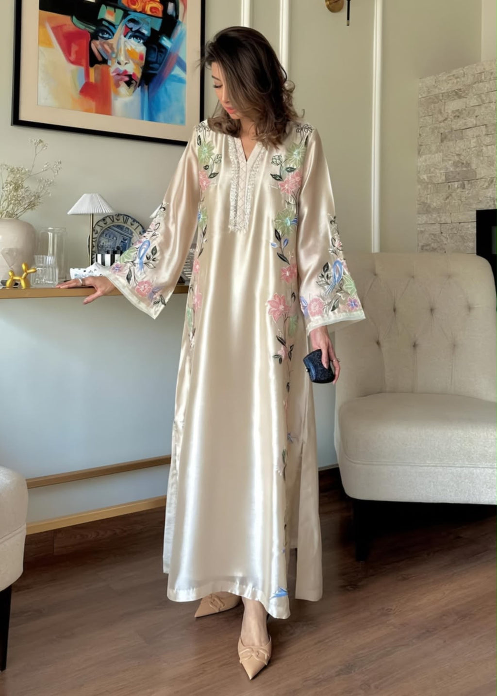2pcs Rose Gold Emn Long kaftan