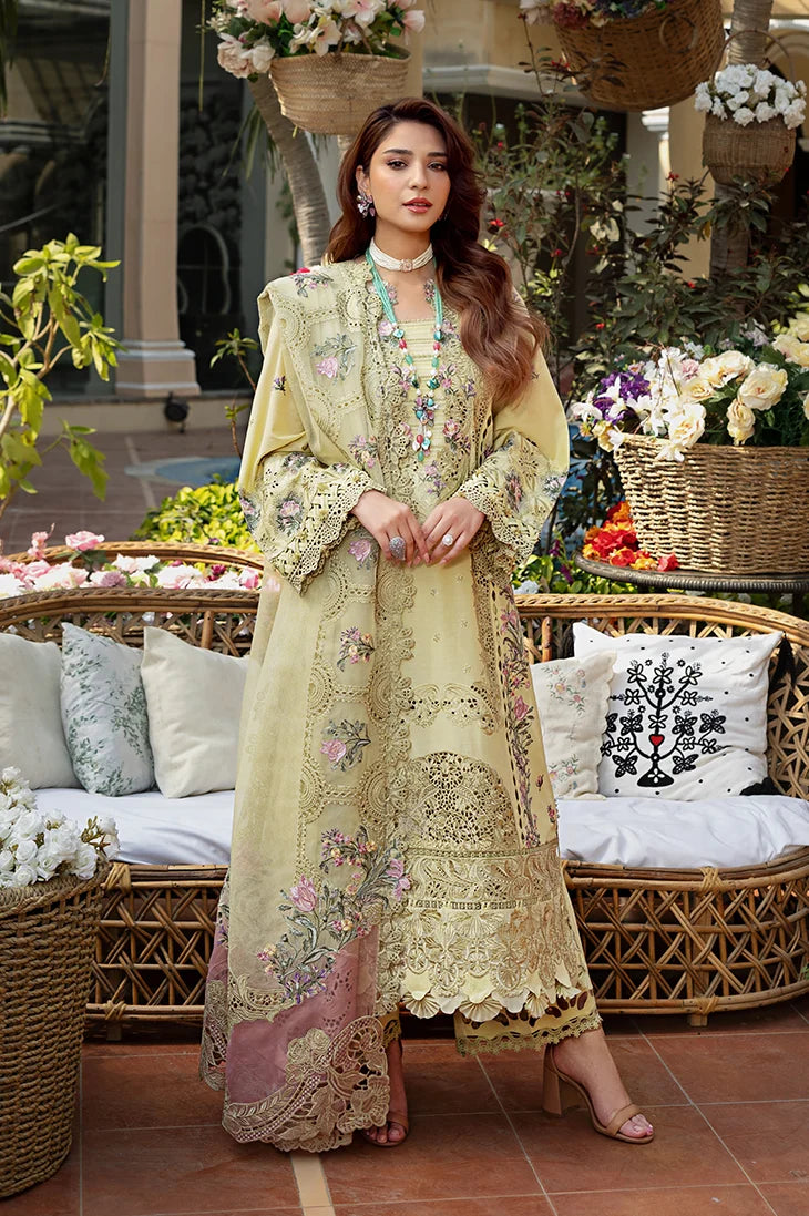 3pcs Dhanak Elaf Pista Laser Embroidery