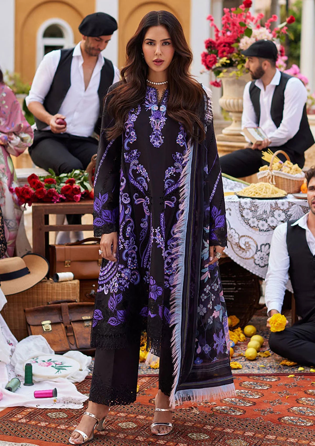 3pcs Sonam Bajwa Black lawn