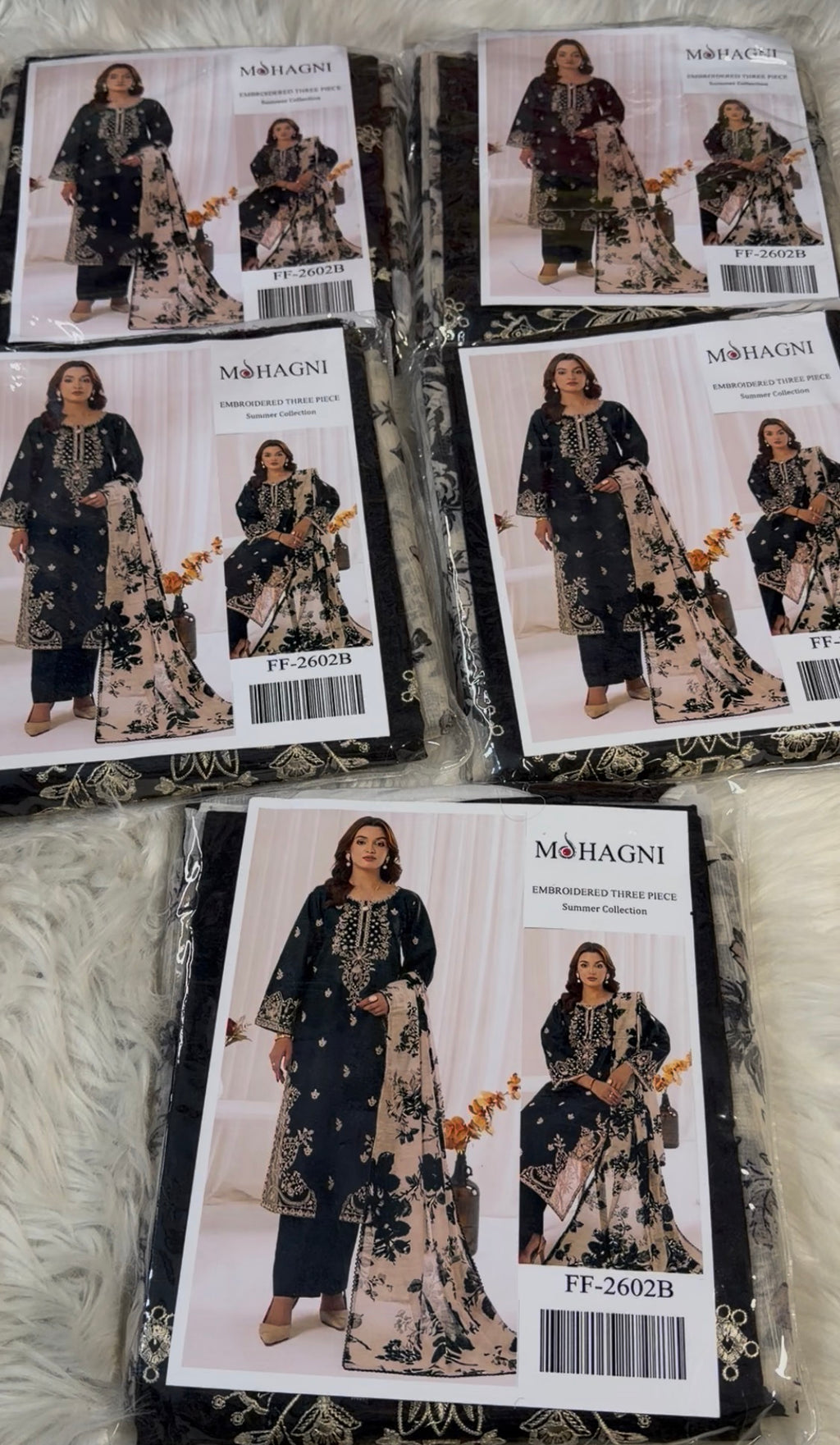 3pcs Mohagni Black Emb lawn
