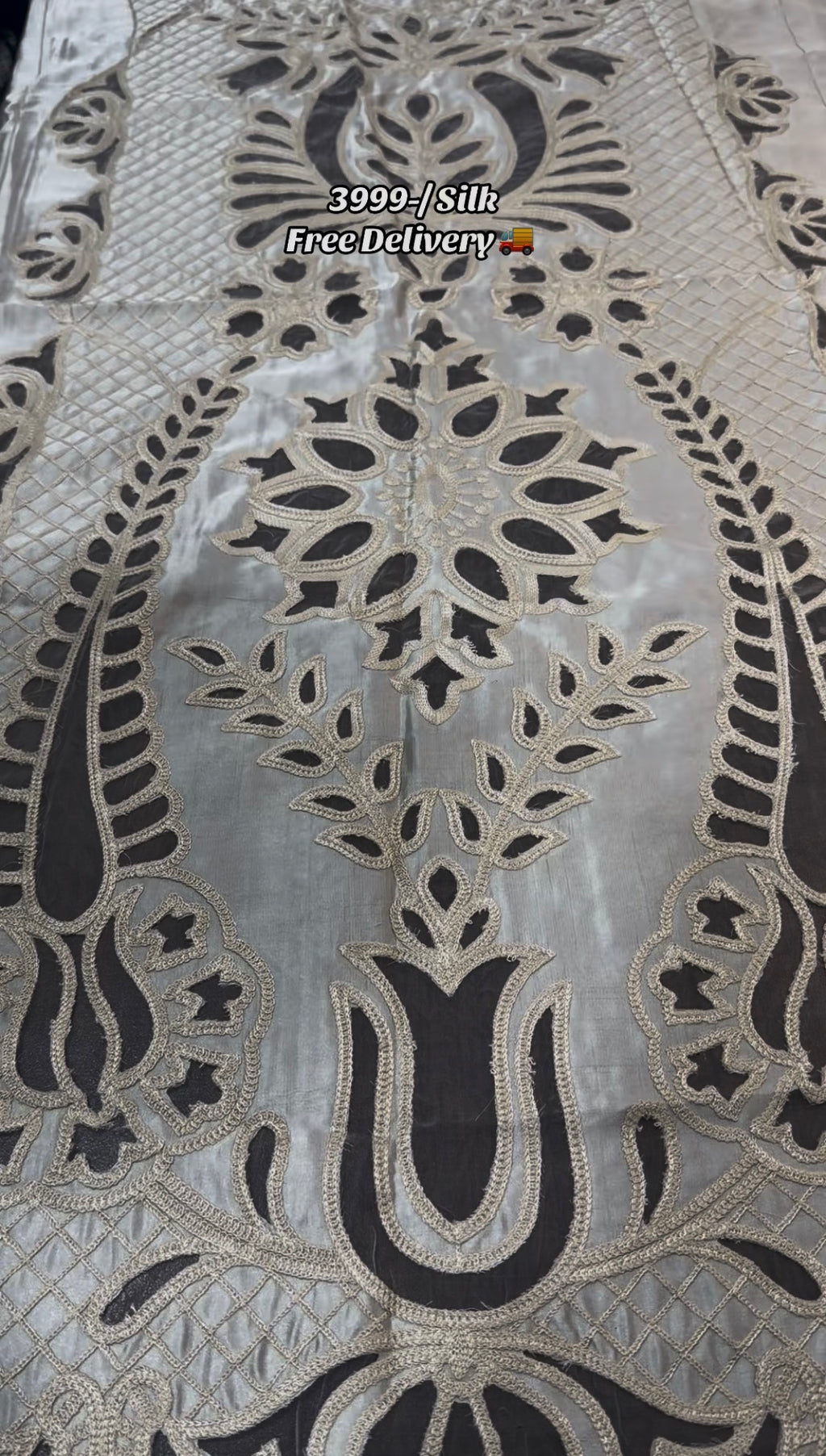 2pcs Iqbal Hussain Silk Laser Offwhite