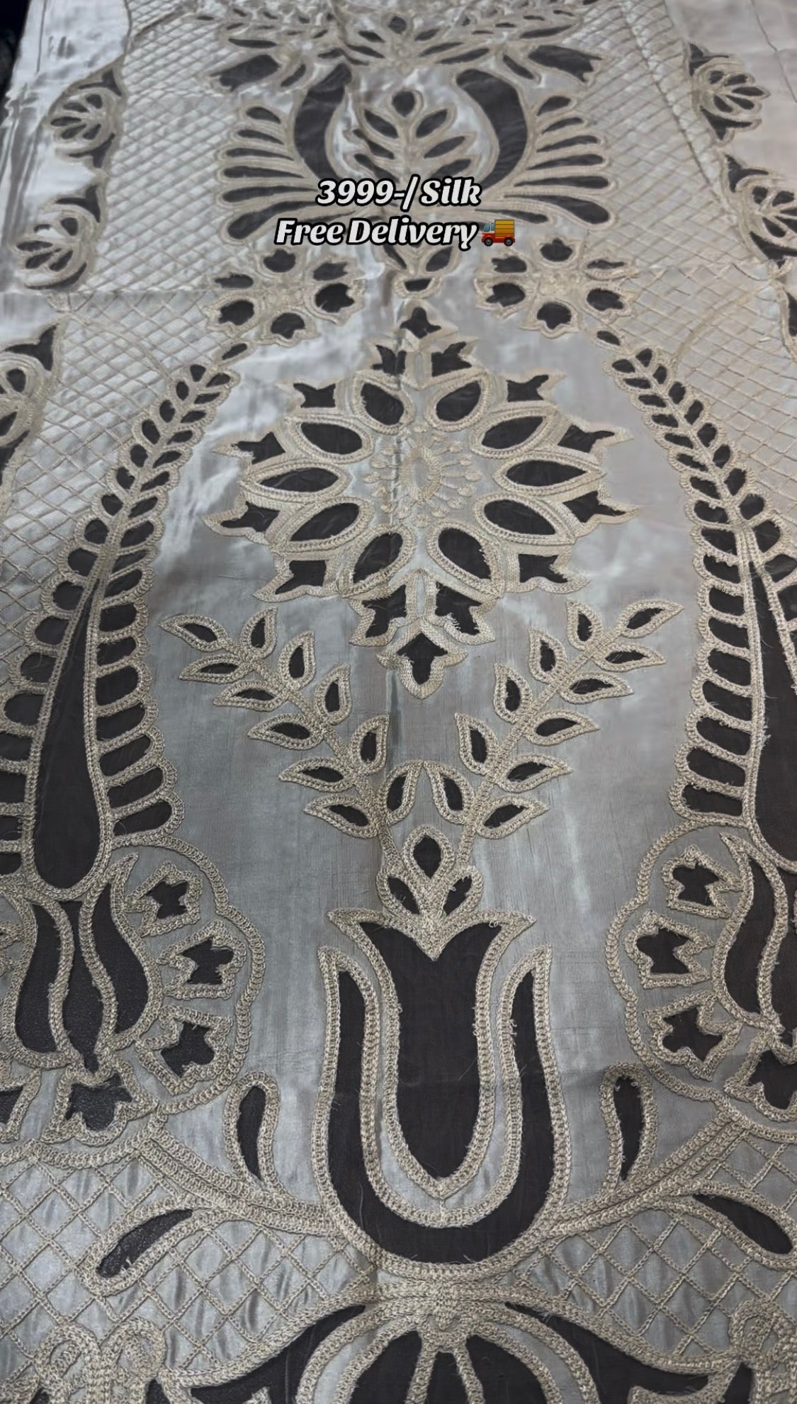 2pcs Iqbal Hussain Silk Laser Offwhite