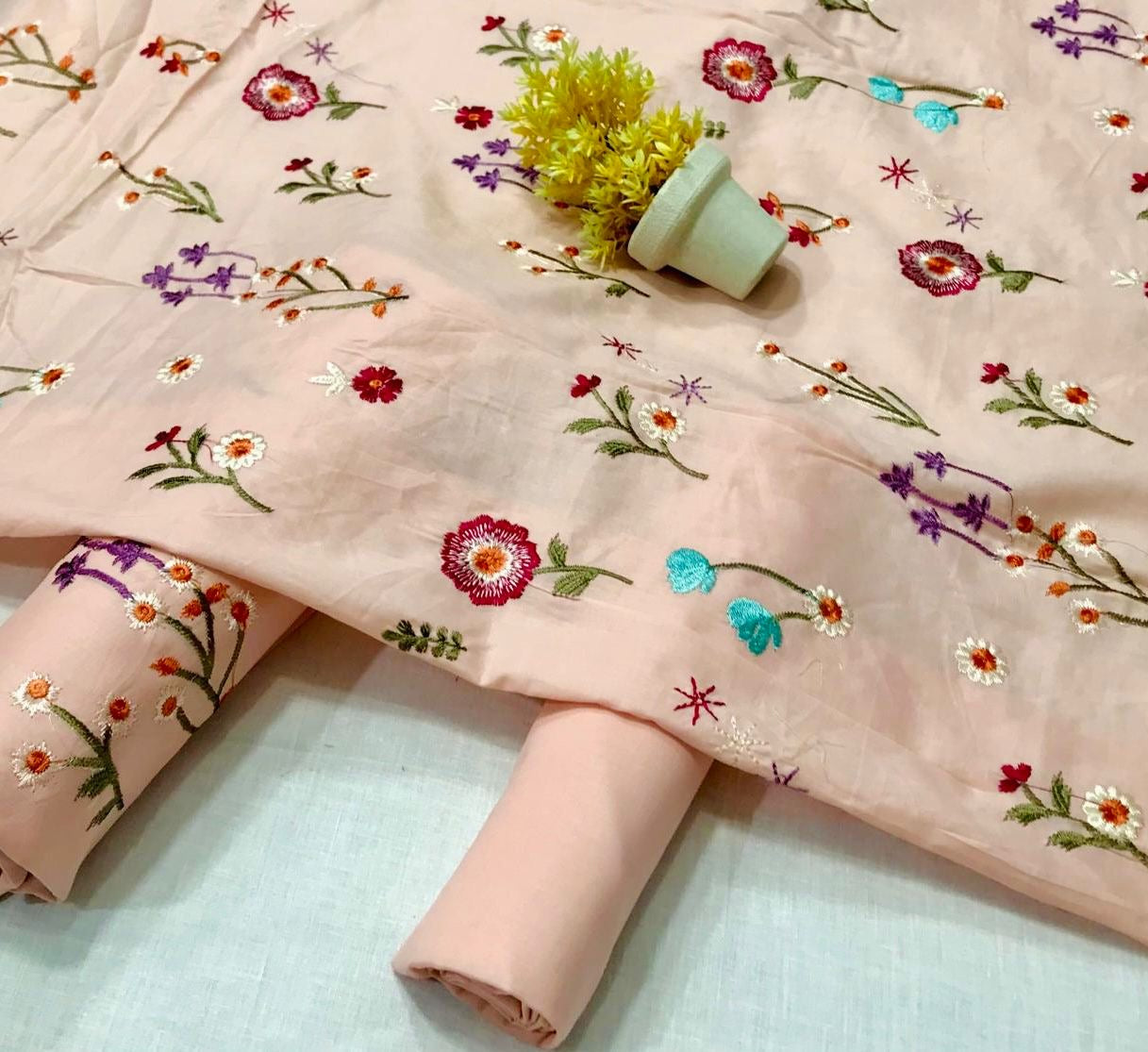 2pcs Indian Boti Viral Emb lawn