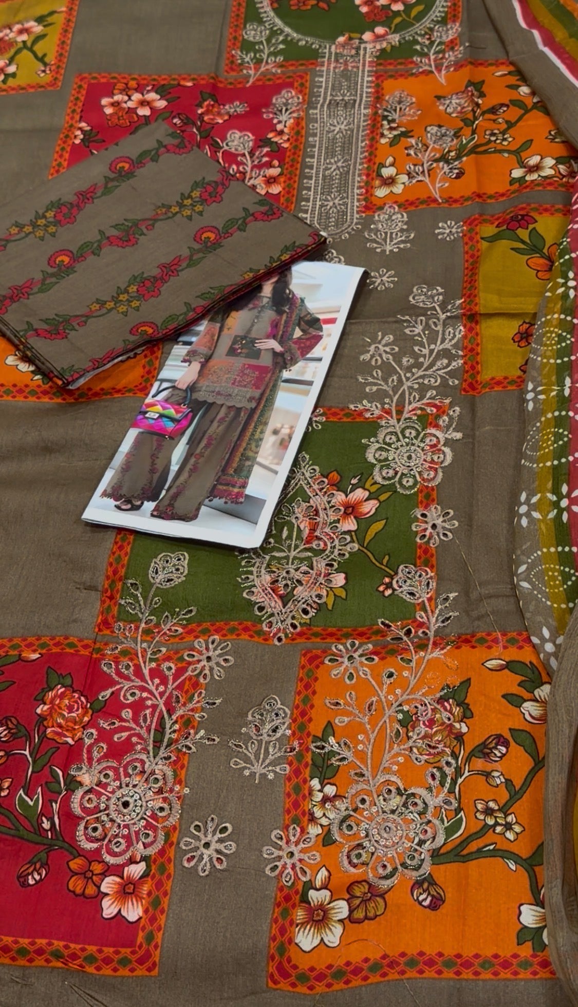 3pcs Chrizmah Emb+Print lawn
