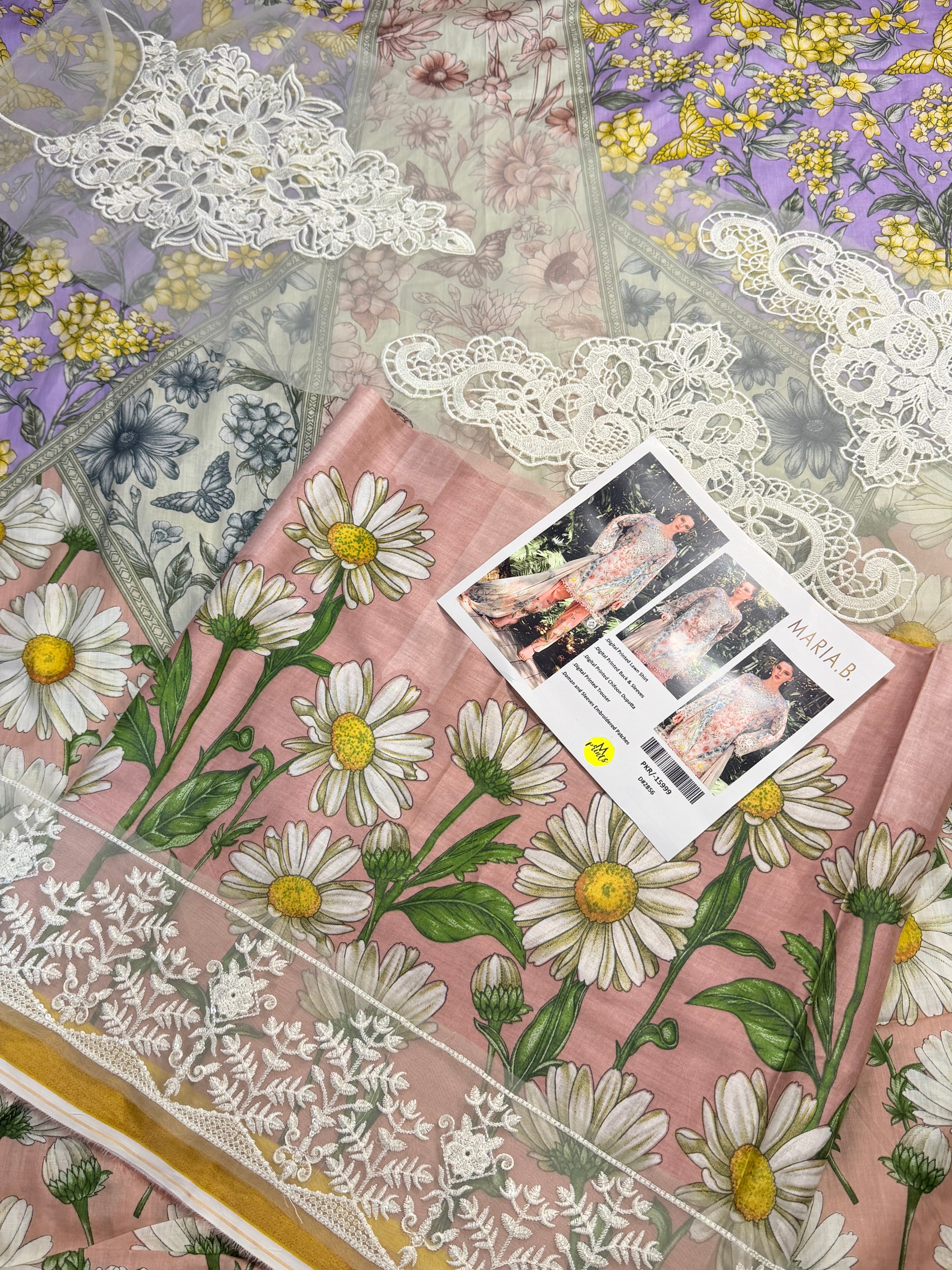 3pcs M prints Colorfull Flower