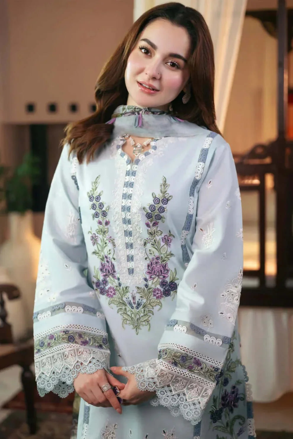 3pcs Aqua Jade Hania Amir lawn