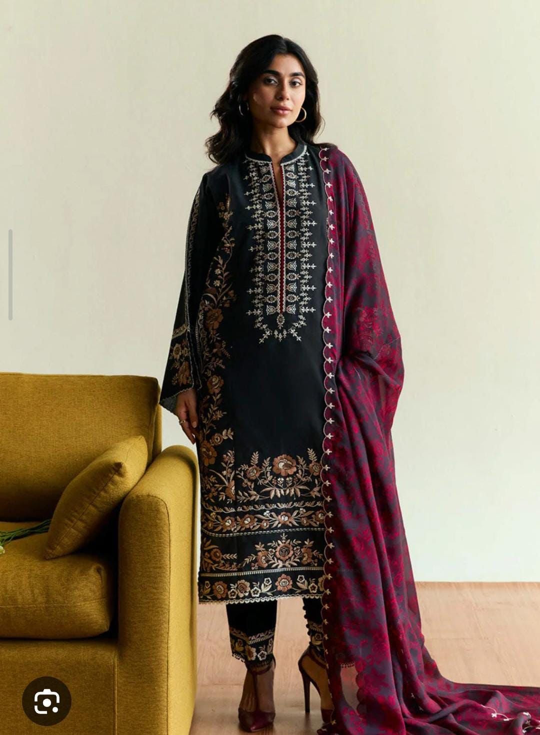 3pcs dhanak zara shahjhan black