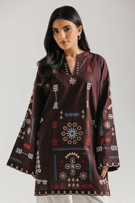3pcs Chocolate Brown Dhanak Ethnic