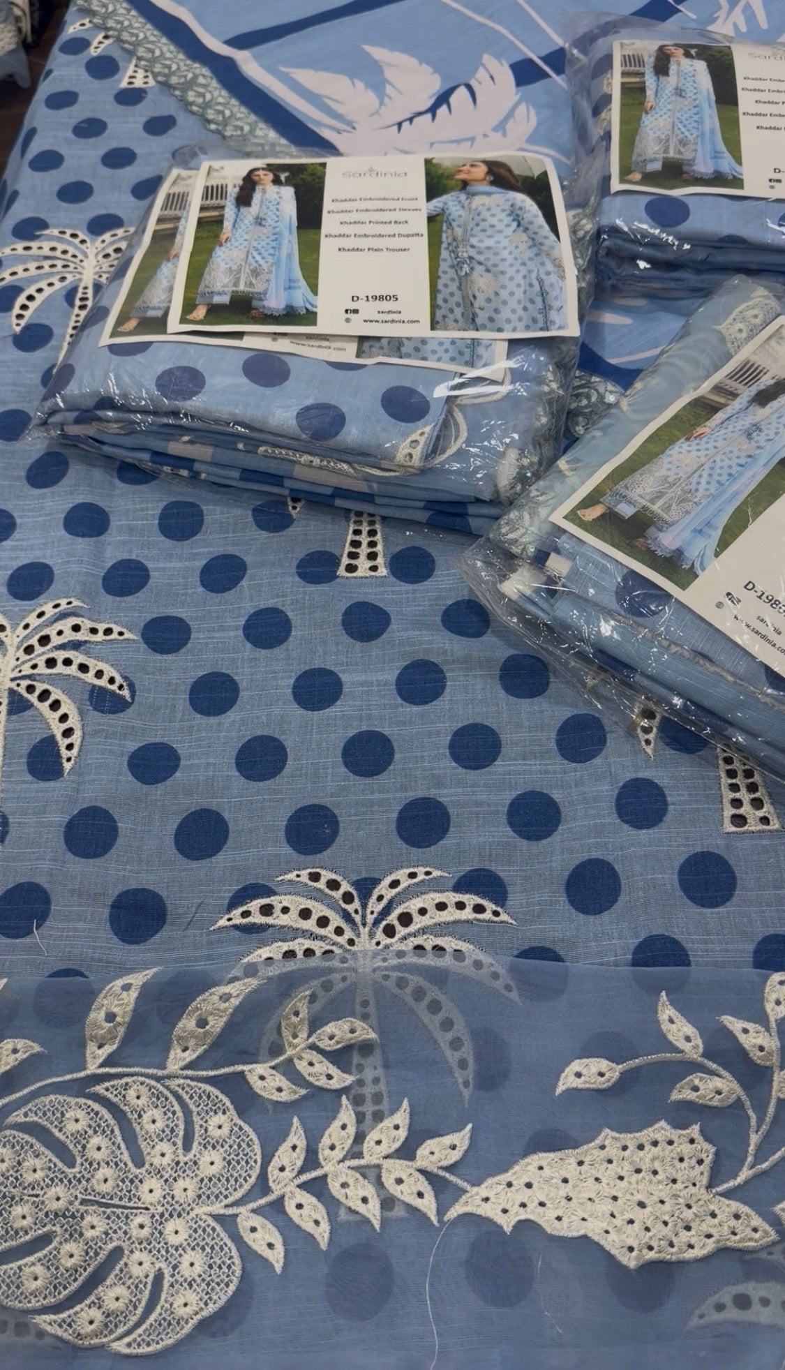 3pcs Sardinia White Sky Khaddar