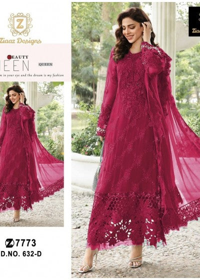 3pcs mb shocking pink luxury lawn