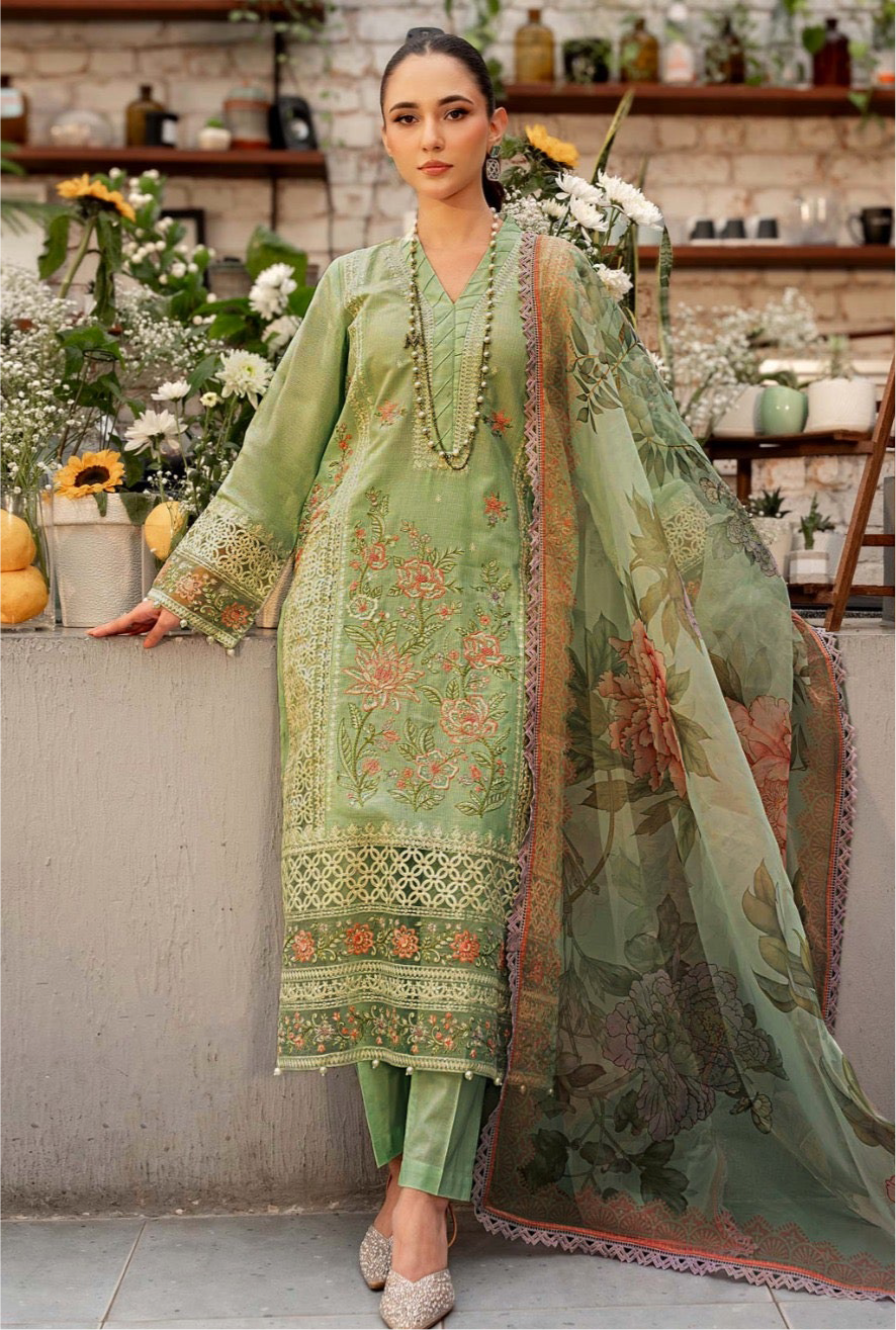 3pcs Maria B Embroidered lawn