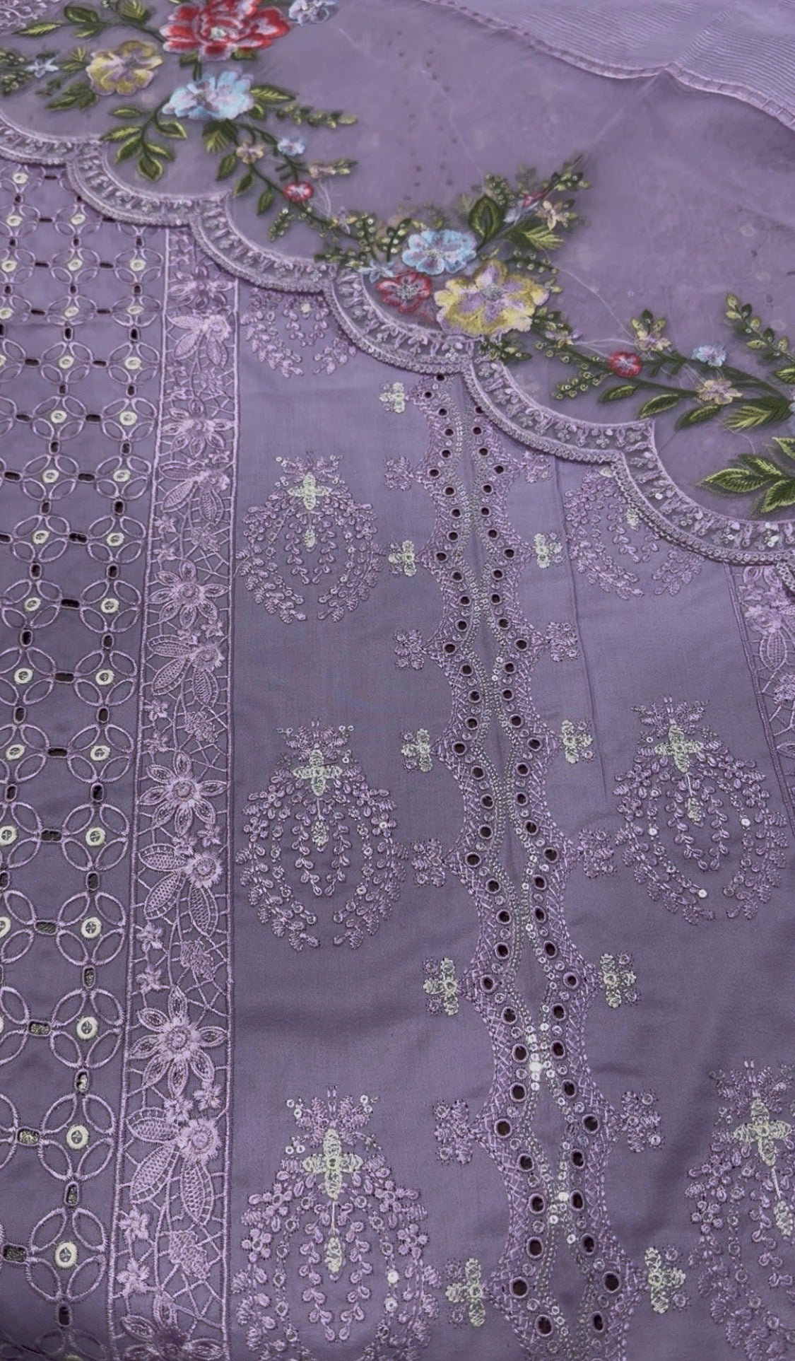 3pcs Dhanak Lilac Maria B Embroidered Luxury