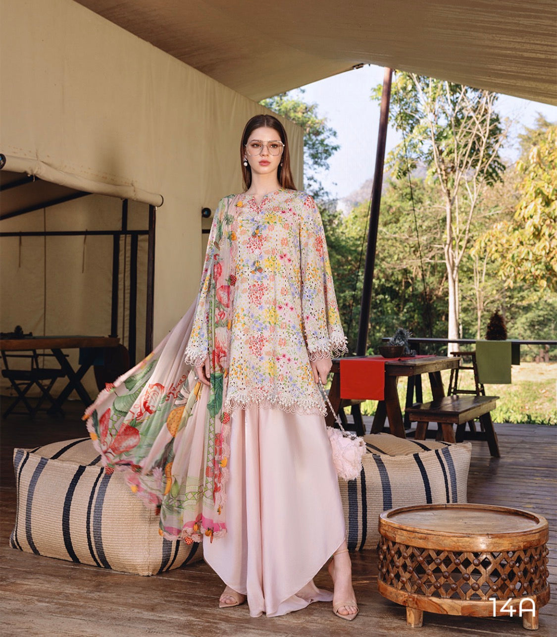3pcs MB Prints Fruits multi pink lawn