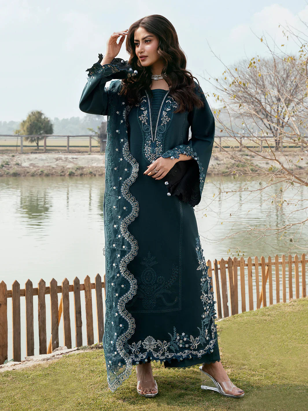 3pcs Izel Green Sajal Ali lawn
