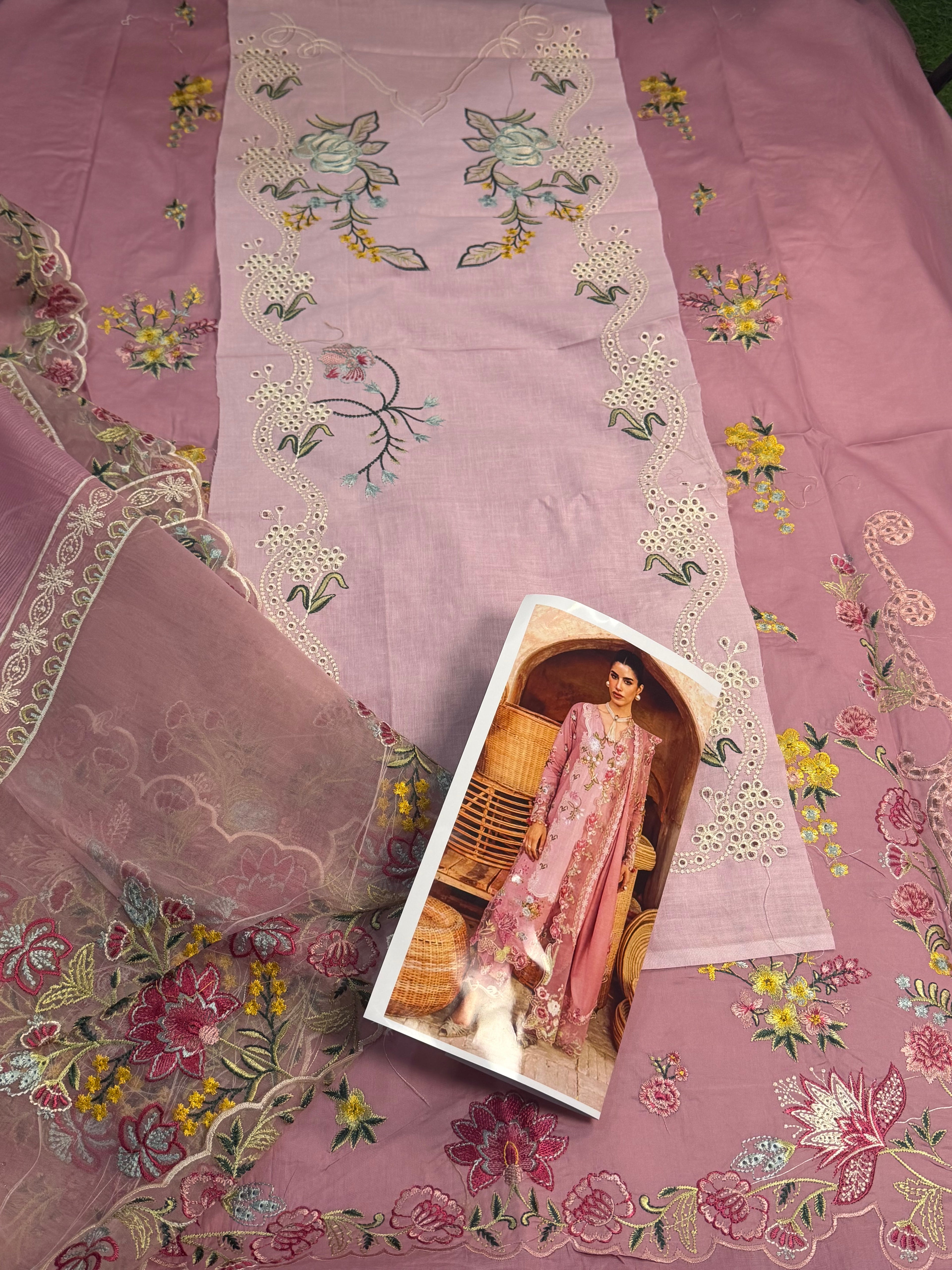 3pcs Saira Shakira pink lawn