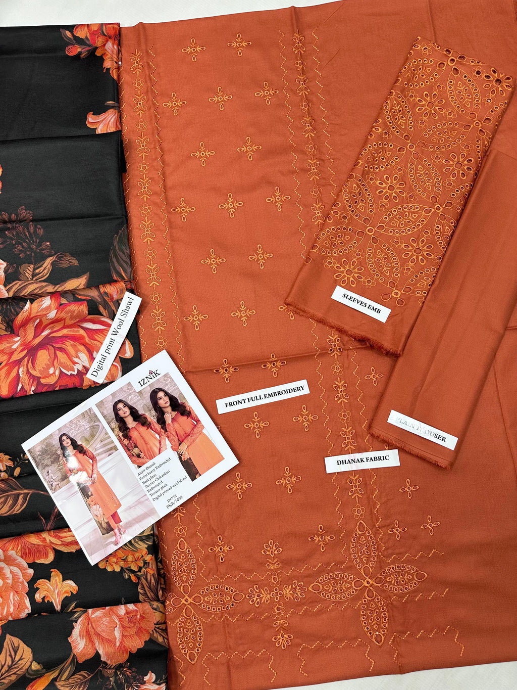 3pcs Iznik Embroidery Dhanak