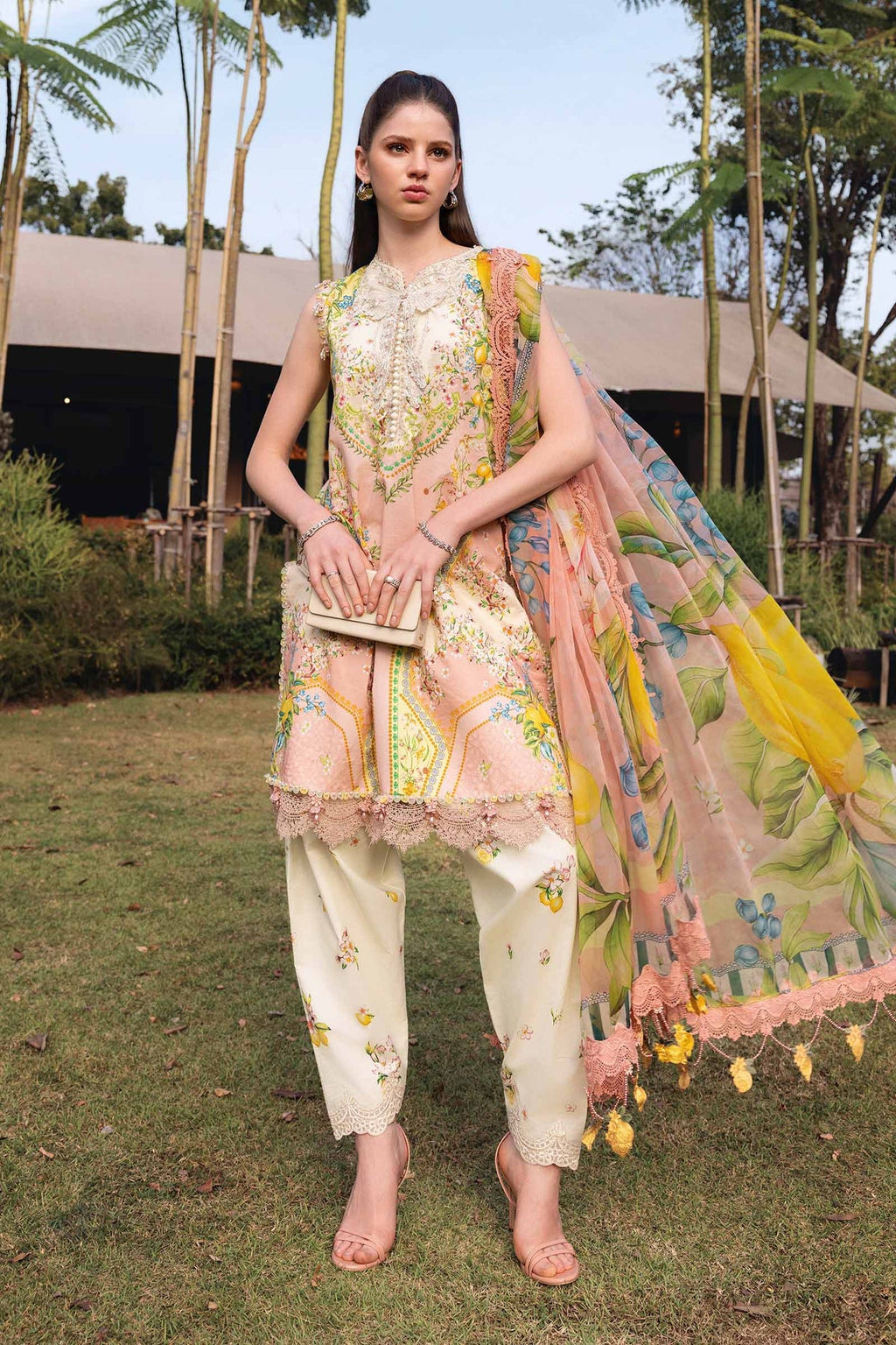 3pcs Maria B Baby Pink 3D lawn