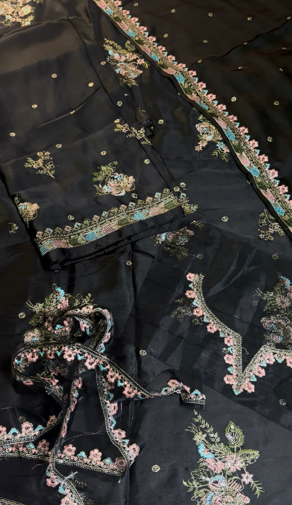 2pcs Silk Chrizma Jet Black Lawn