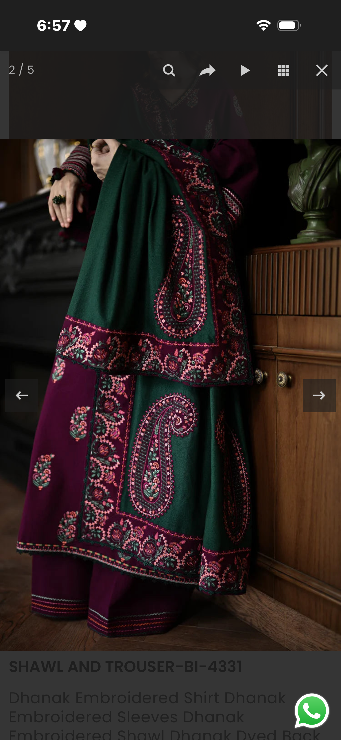 3pcs Batik luxury Embroidery dhanak