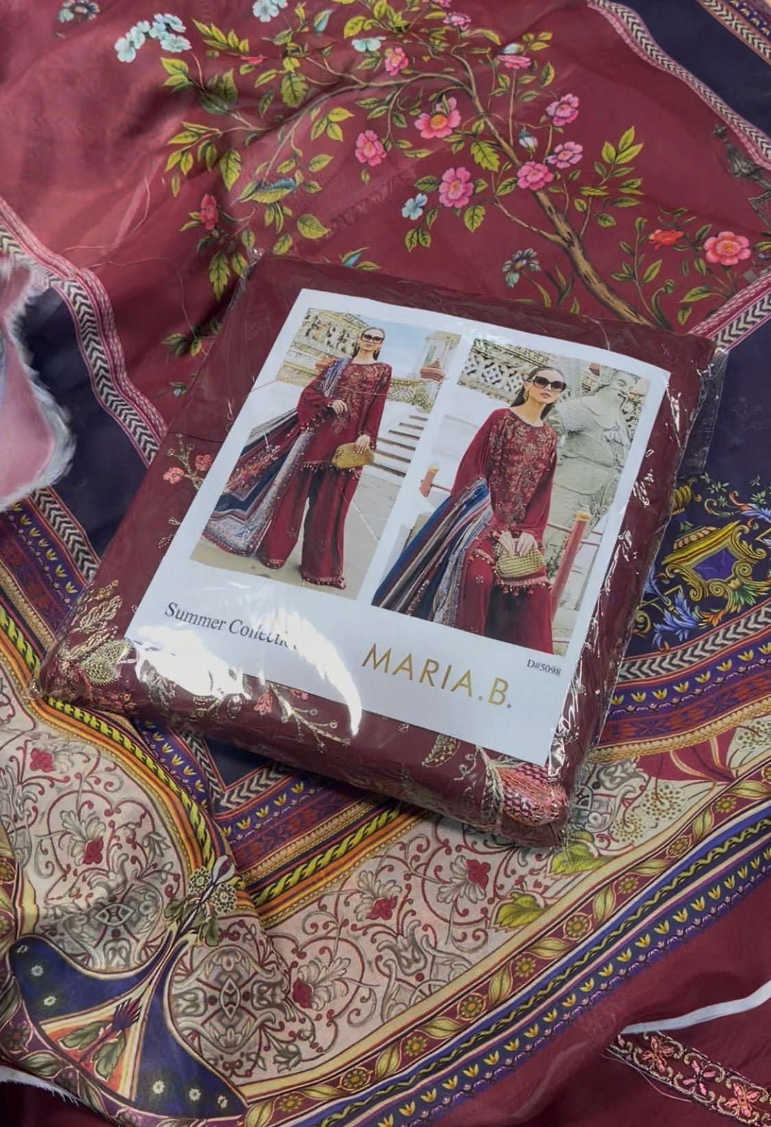 3pcs Maria B mehroon slp