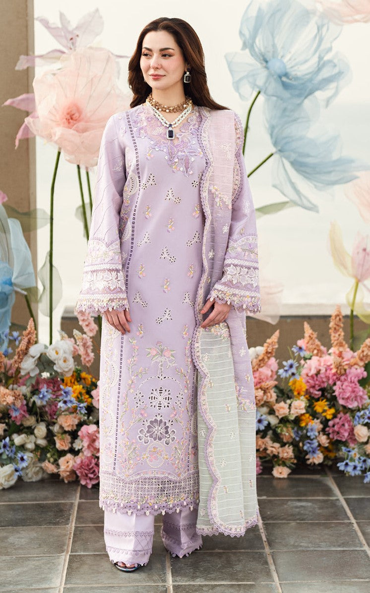 3pcs Qalamkar lilac lawn
