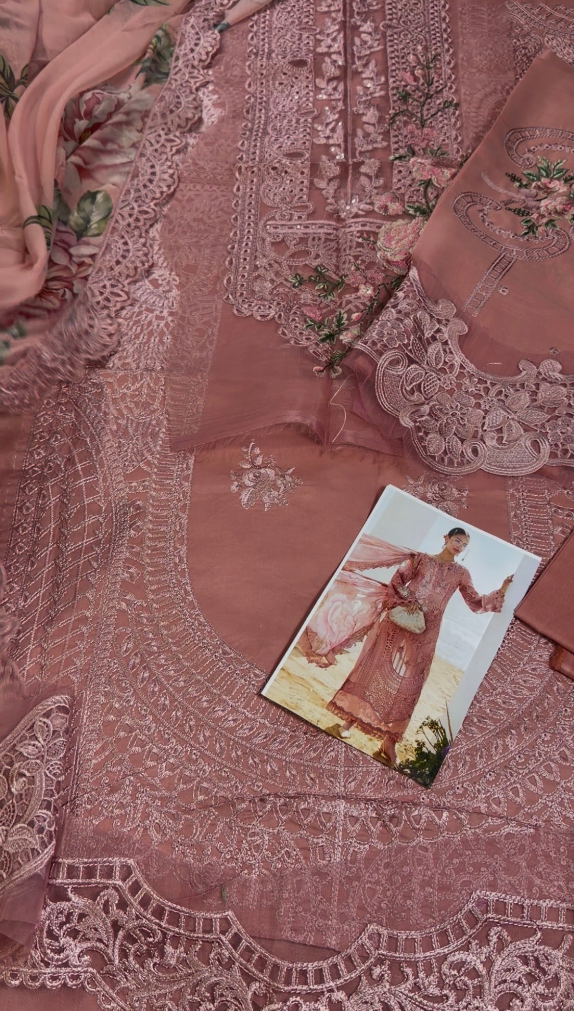 3pcs Maria B Tea Pink Emb lawn