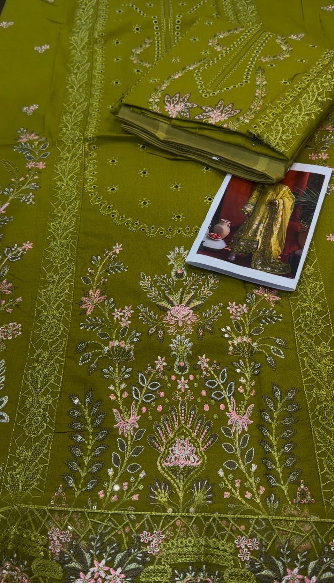 3pcs Akbar Aslam Dhani Embroidered Dhanao