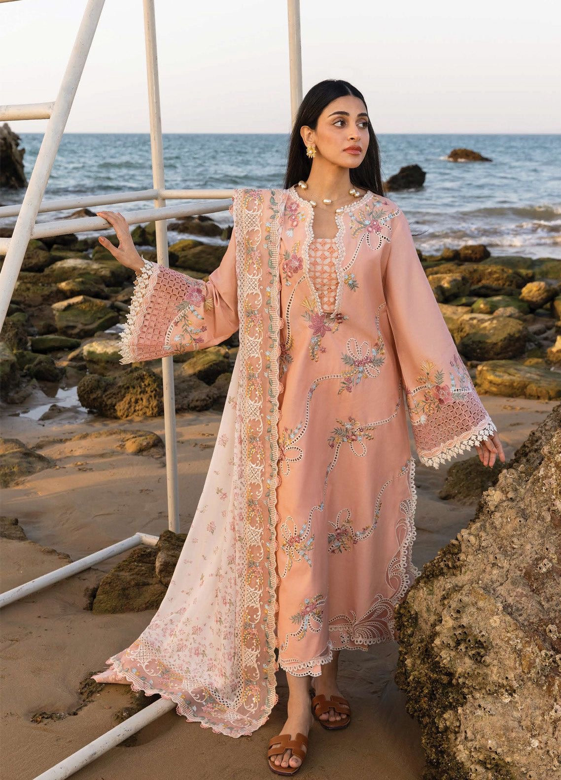 3pcs Crimson Peach Lawn
