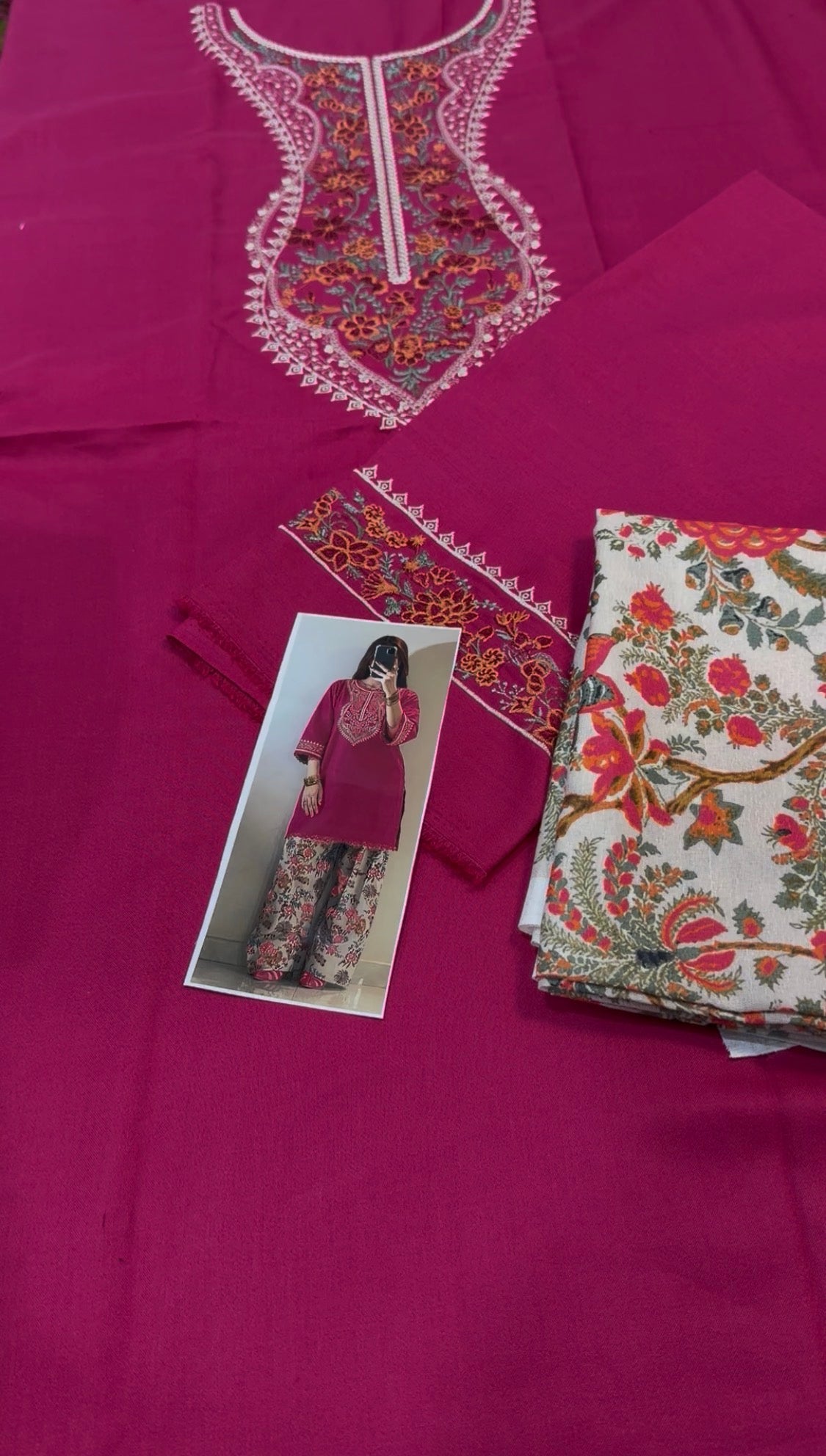 2pcs Aneelas Dhanak Viral with karandi Trouser