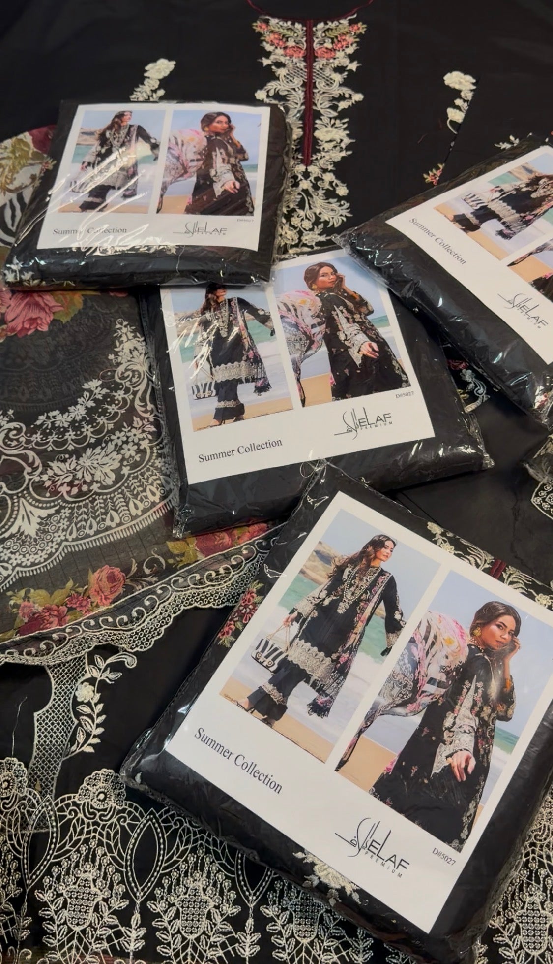 3pcs Elaf Black Emb lawn