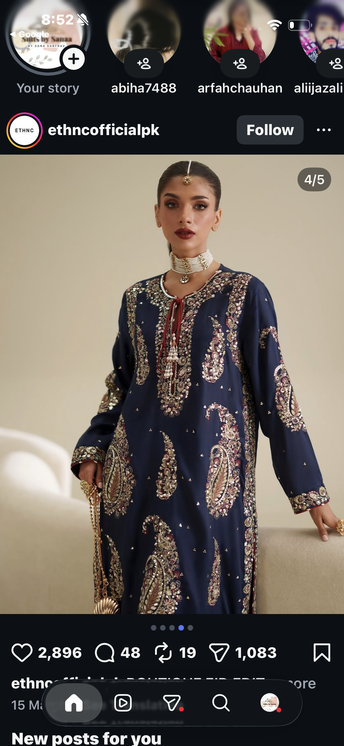 2pcs Silk Ethnic Royal Blue