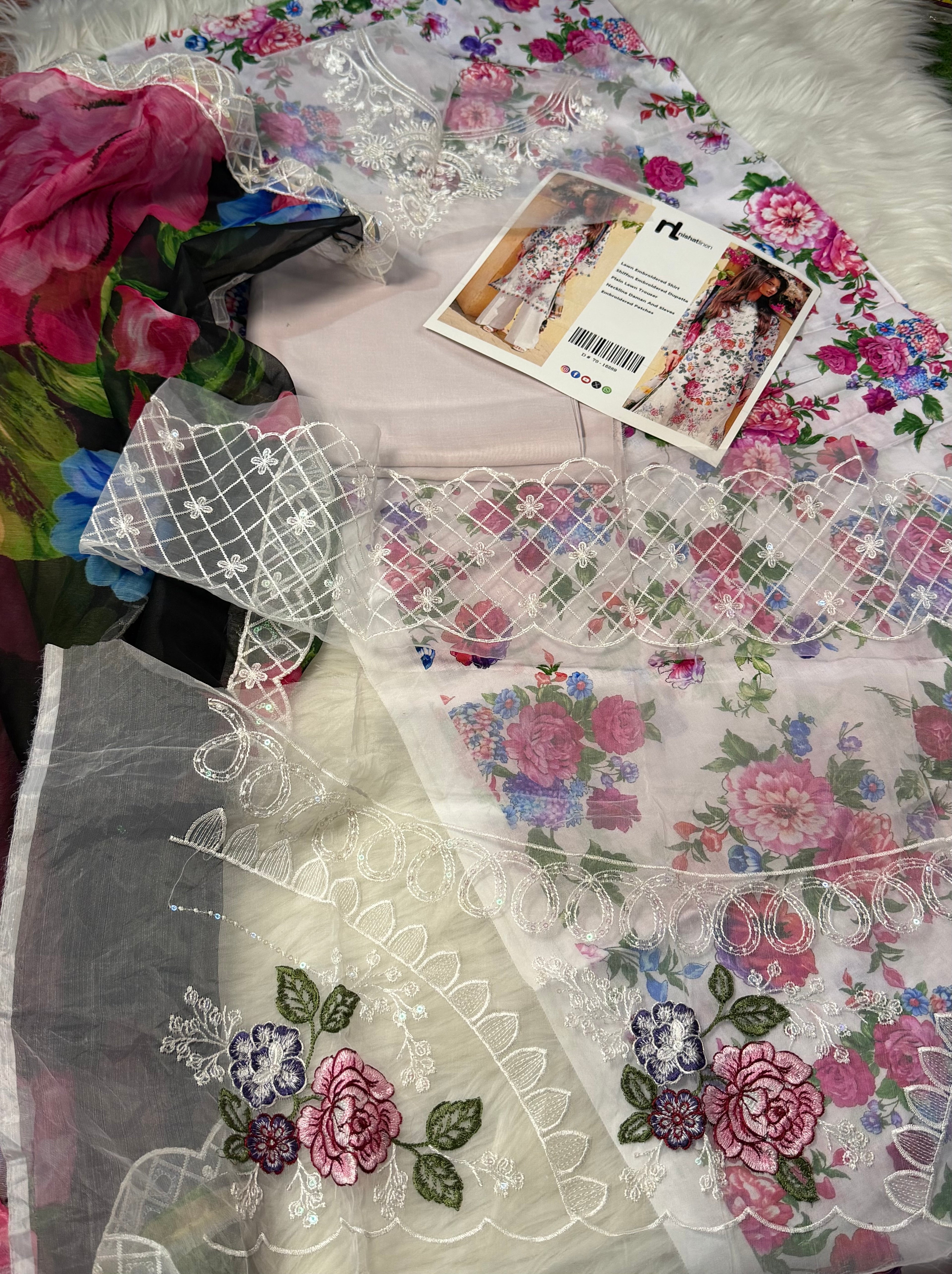 3pcs Nishat Floral print lawn