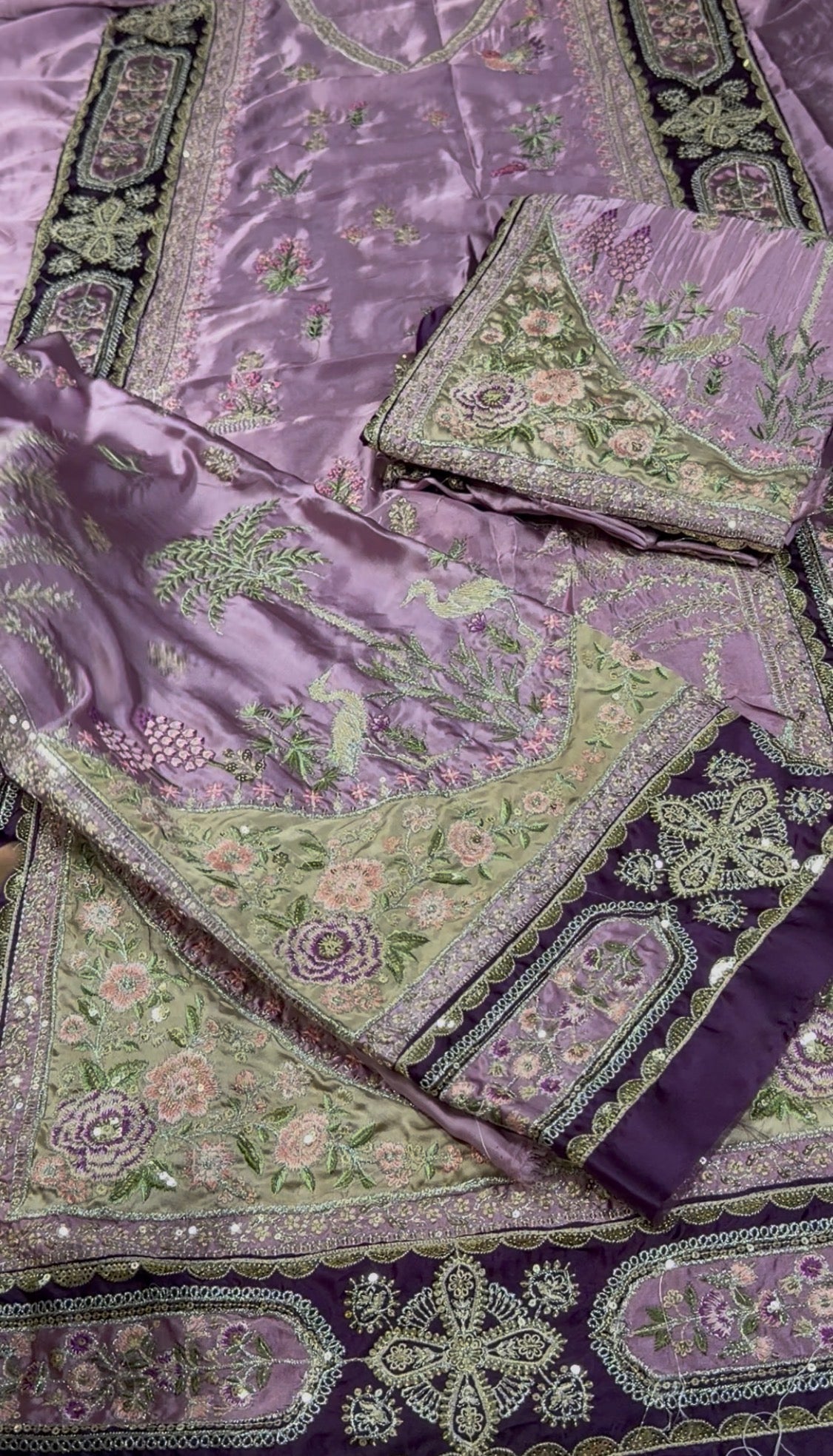 2pcs ETHNIC Lilac Cream Plum Silk