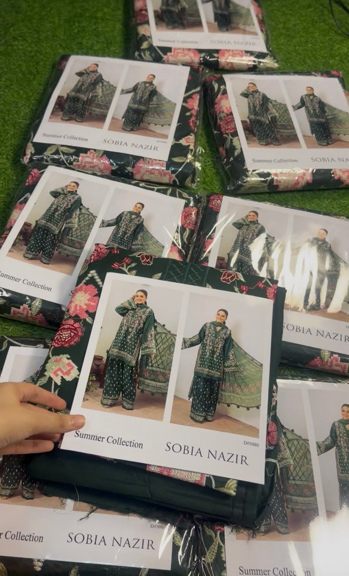 3pcs Sobia Nazir Green lawn