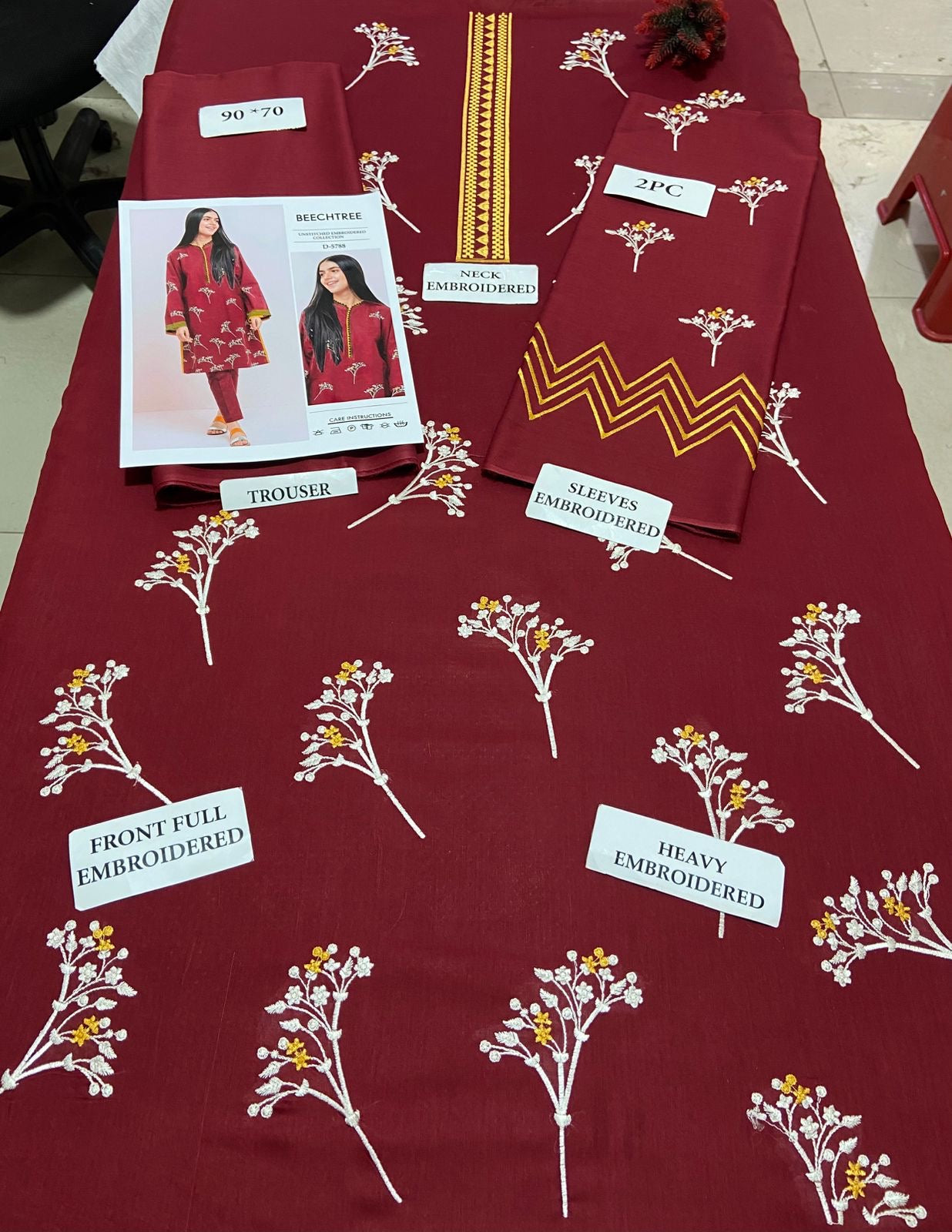 2pcs Bechtree Mehroon lawn