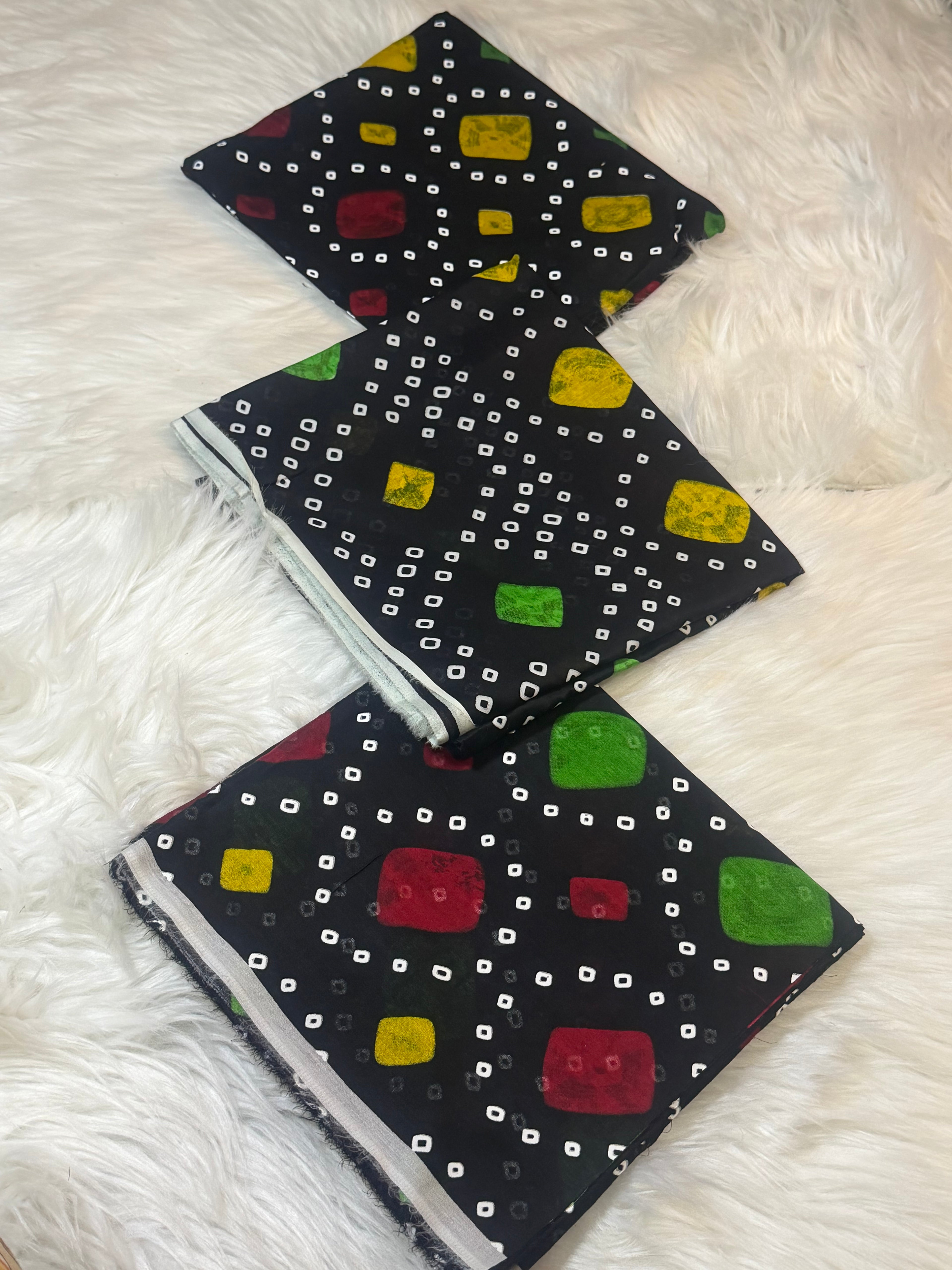 3pcs Sindhi Black Print Lawn