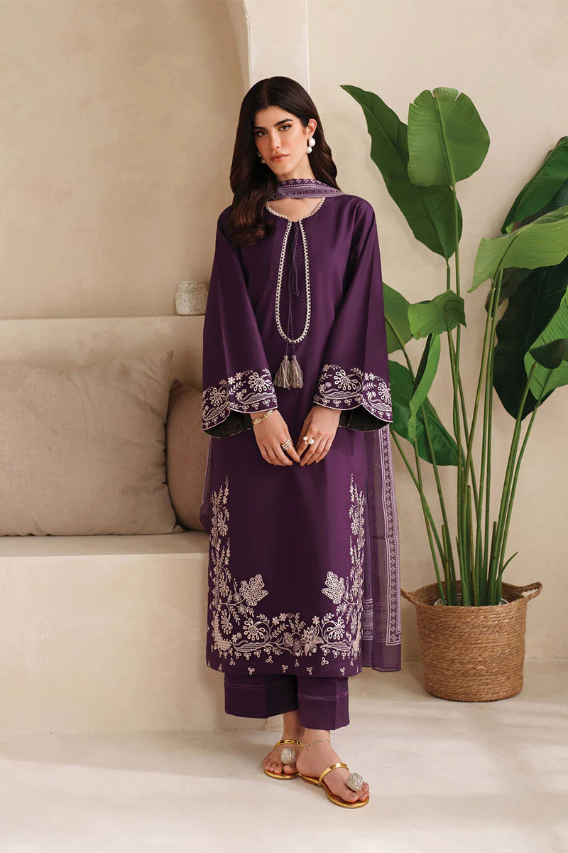 3pcs garent purple lawn