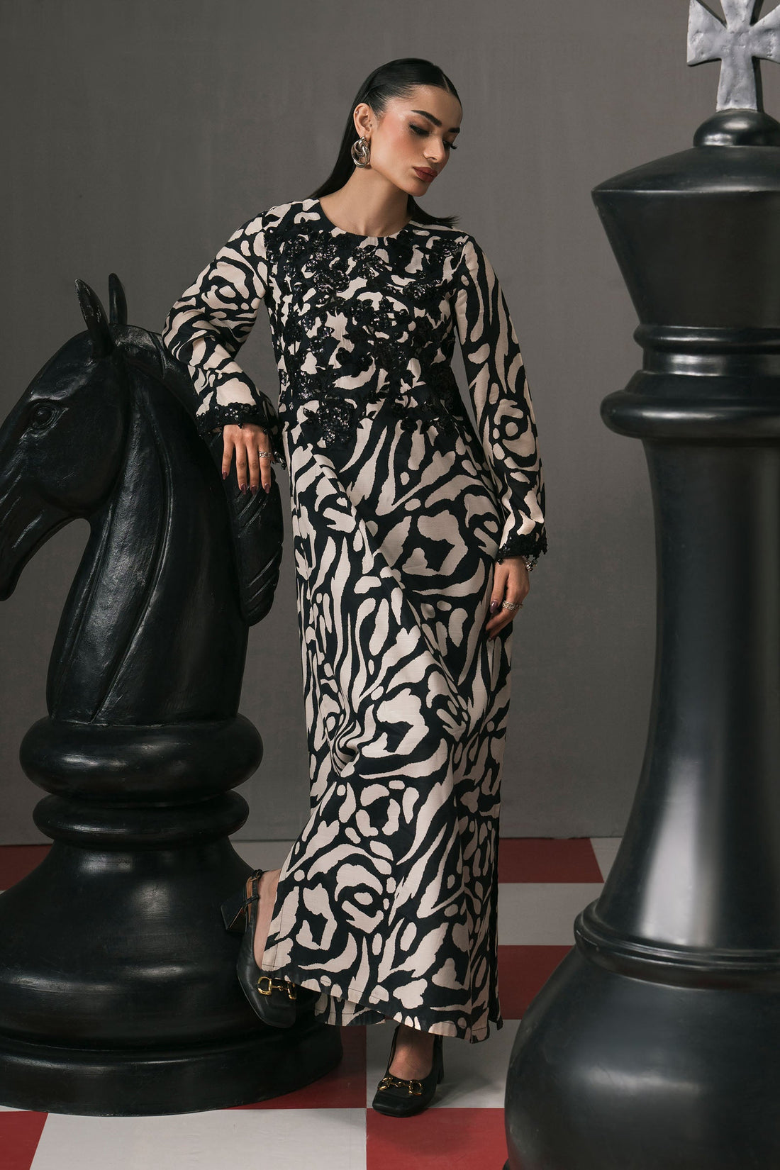 3pcs Silk Maria B Zebra Print