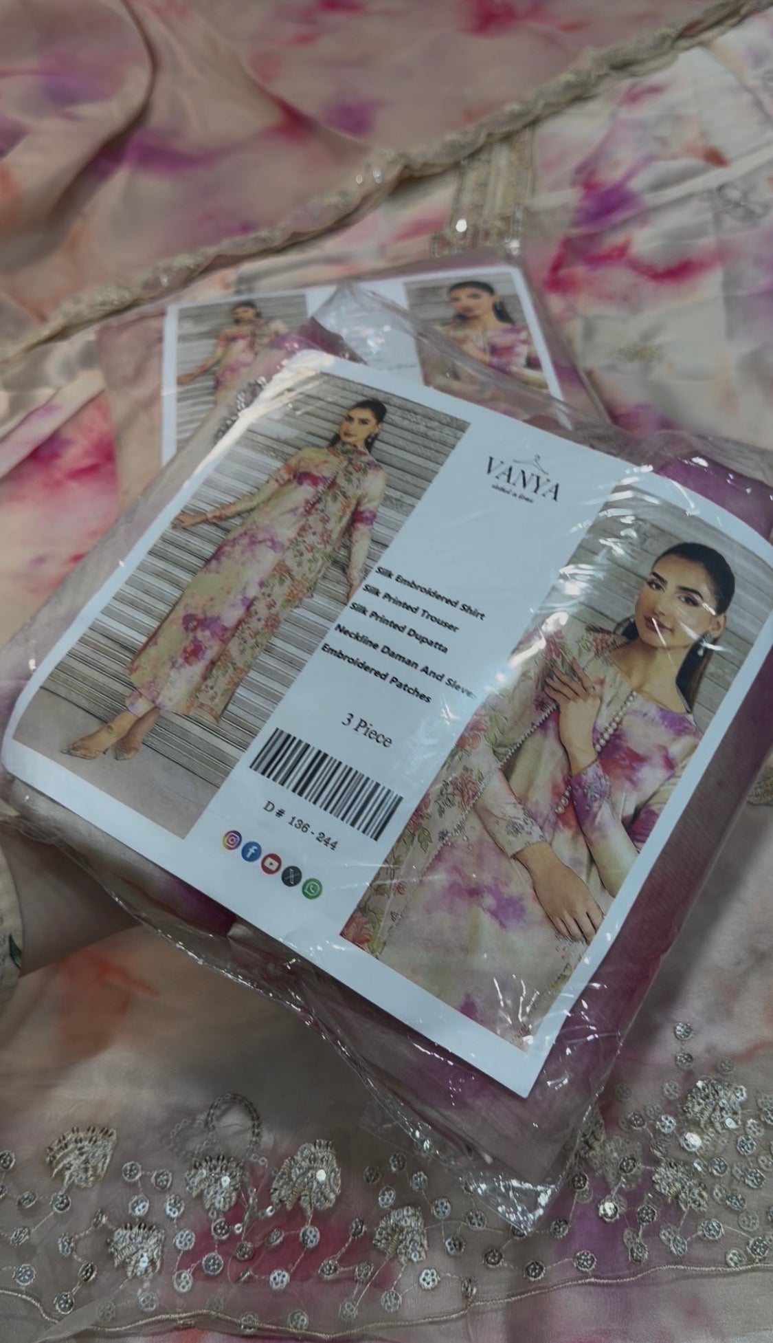 3pcs Silk Vanya Marble Tie Die