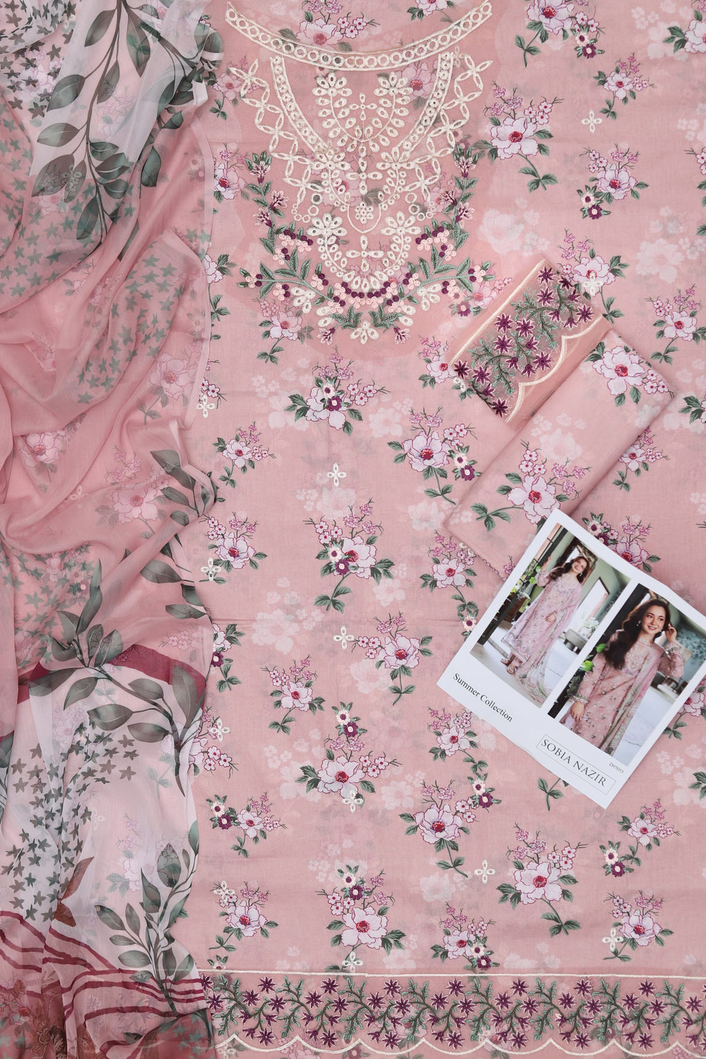 3pcs Sobia Nazir tea pink slp