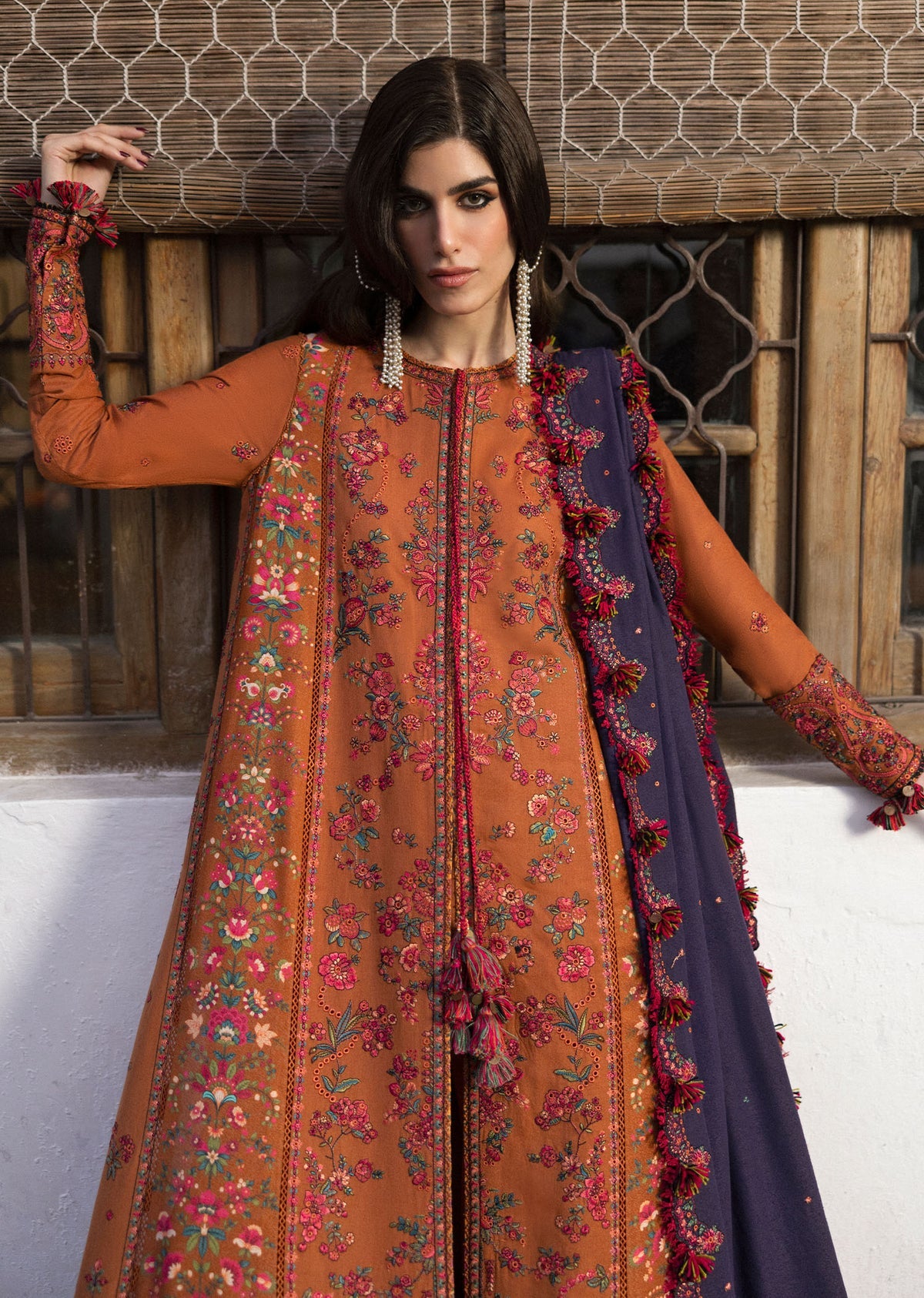 3pcs Dhanak Hussain Rehar Mustard Purple
