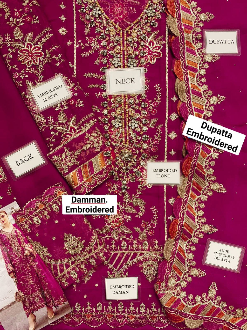 Maria B chiffon Emrboidery wedding collection