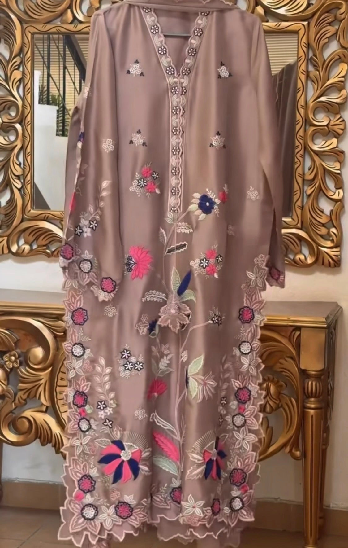 3pcs Choclate Brown Designer Silk