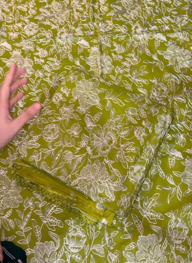 3pcs azure mehndiya lawn