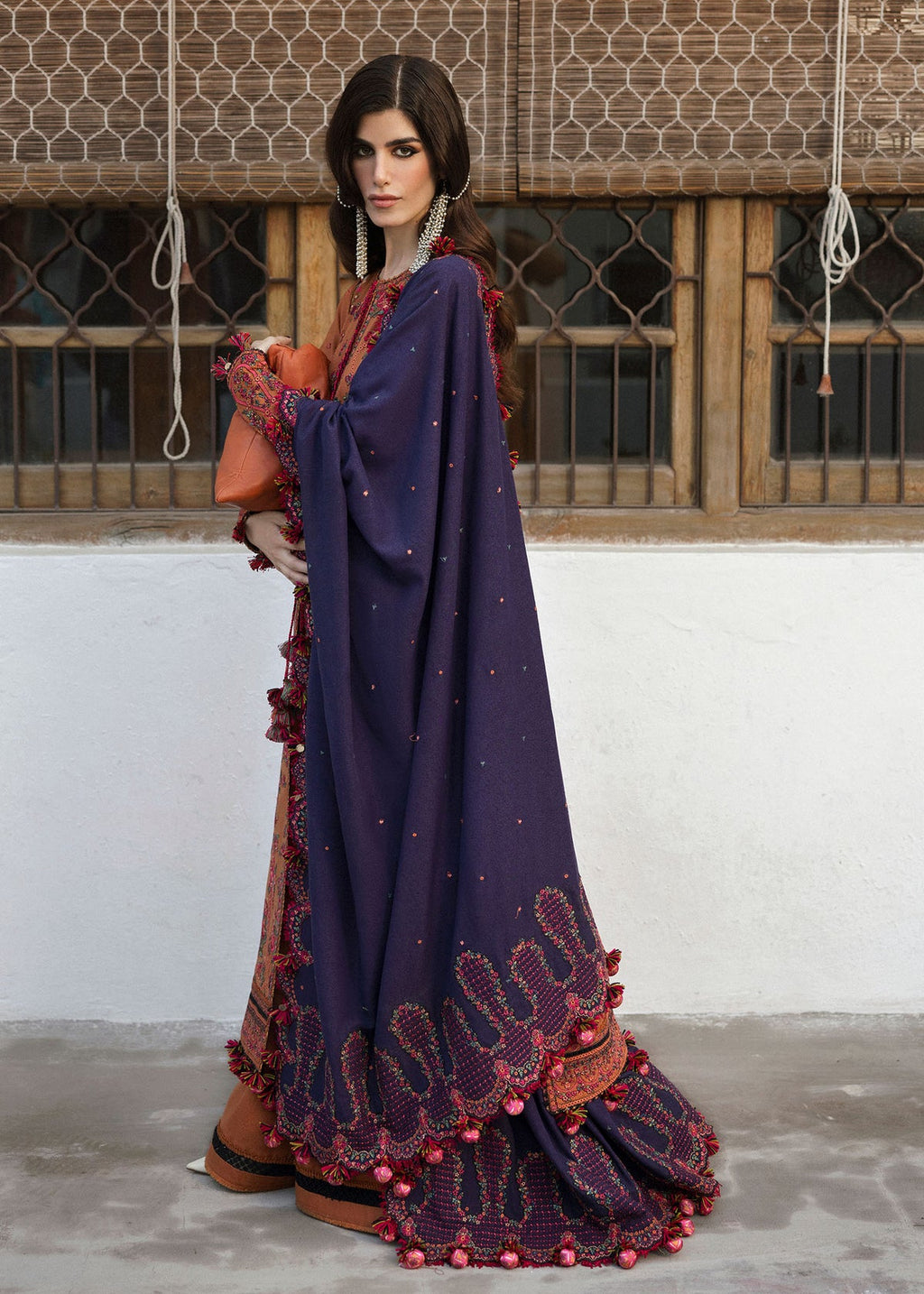 3pcs Dhanak Hussain Rehar Mustard Purple