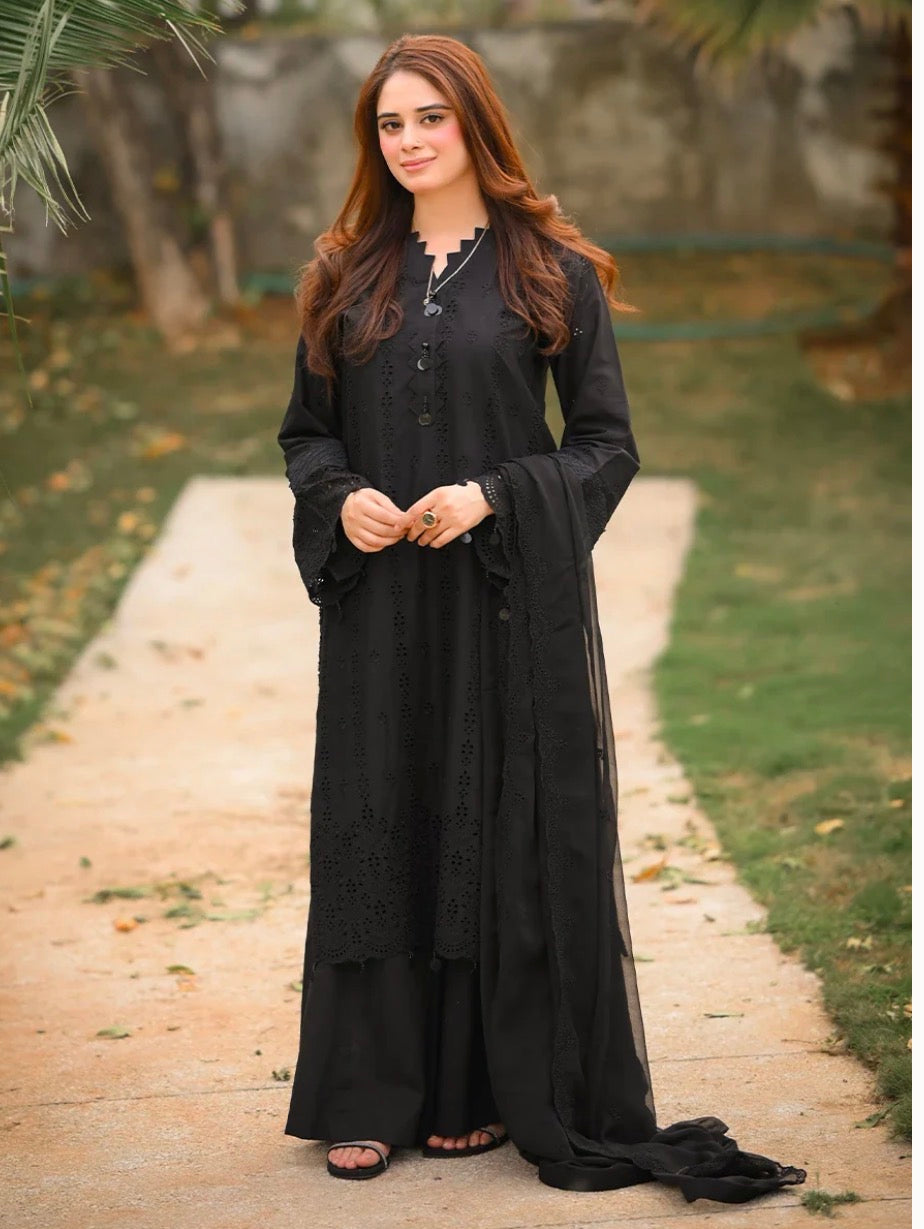 3pcs Salitex Black Chickenkari Emb lawn